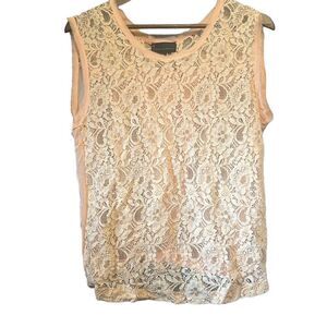 Jeans by Buffalo Peach‎ Lace Tank Top Sleeveless Casual Blouse